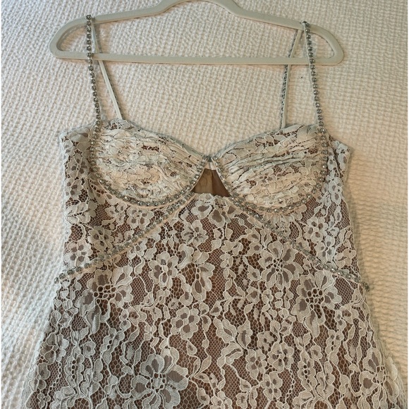 Self-Portrait White Fine Lace Maxi Dresse - Picture 4 of 9